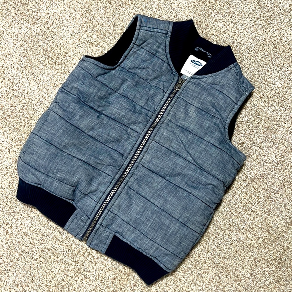 Boys Chambray Puffer Vest